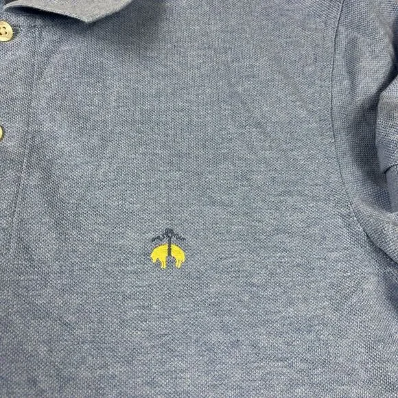 Brooks Brothers Mens Performance Polo Shirt Blue Short Sleeve Slim Fit MEDIUM - Picture 4 of 10